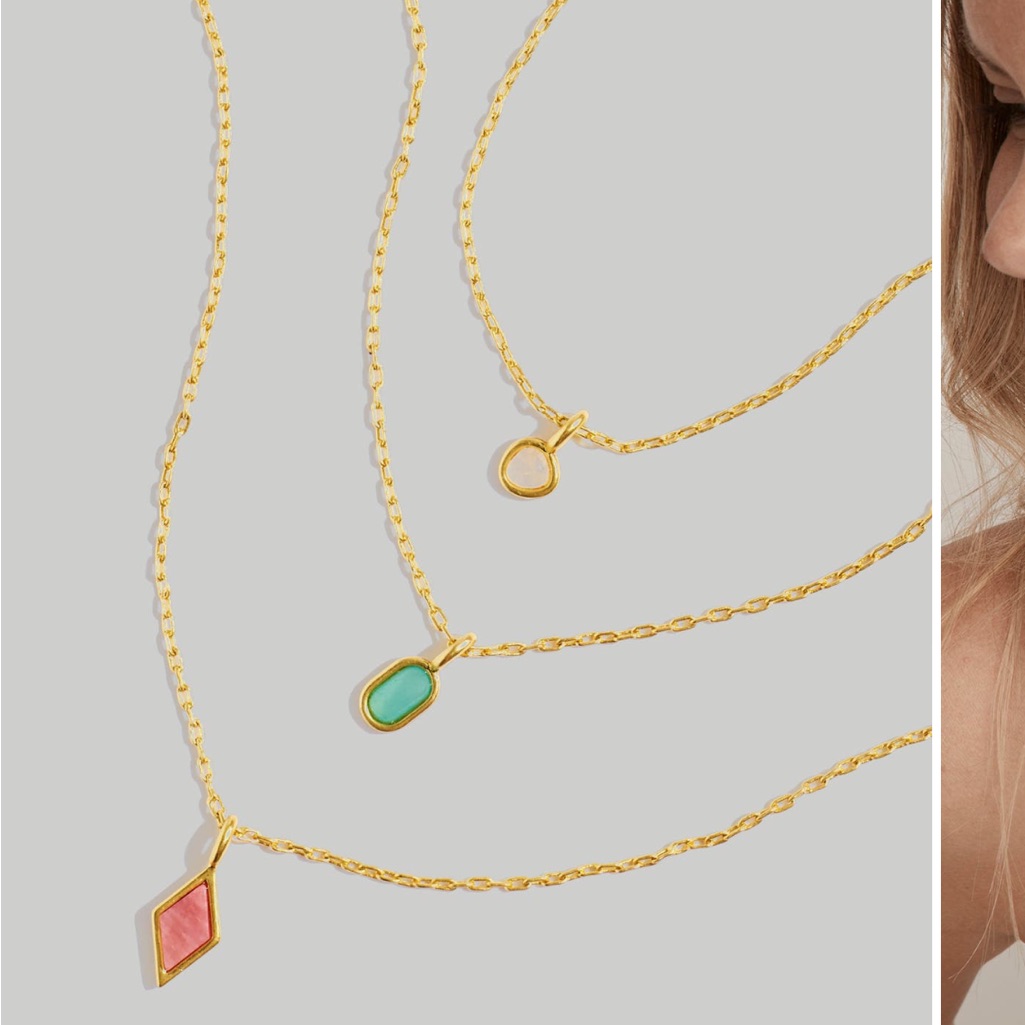 13Madewell New Valley Stone 3 Piece Necklace 31$